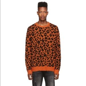 R13 Leopard Cashmere Crewneck Sweater $795 Size XS. Oversized fit.